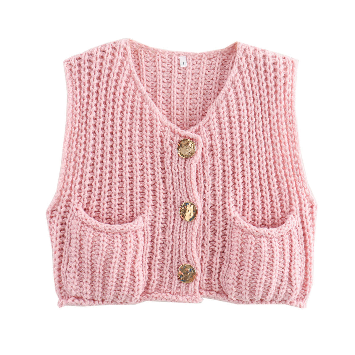 Gebreid Vest voor Dames met Luxe Knoopdetails – Zacht Knit Cardigan
