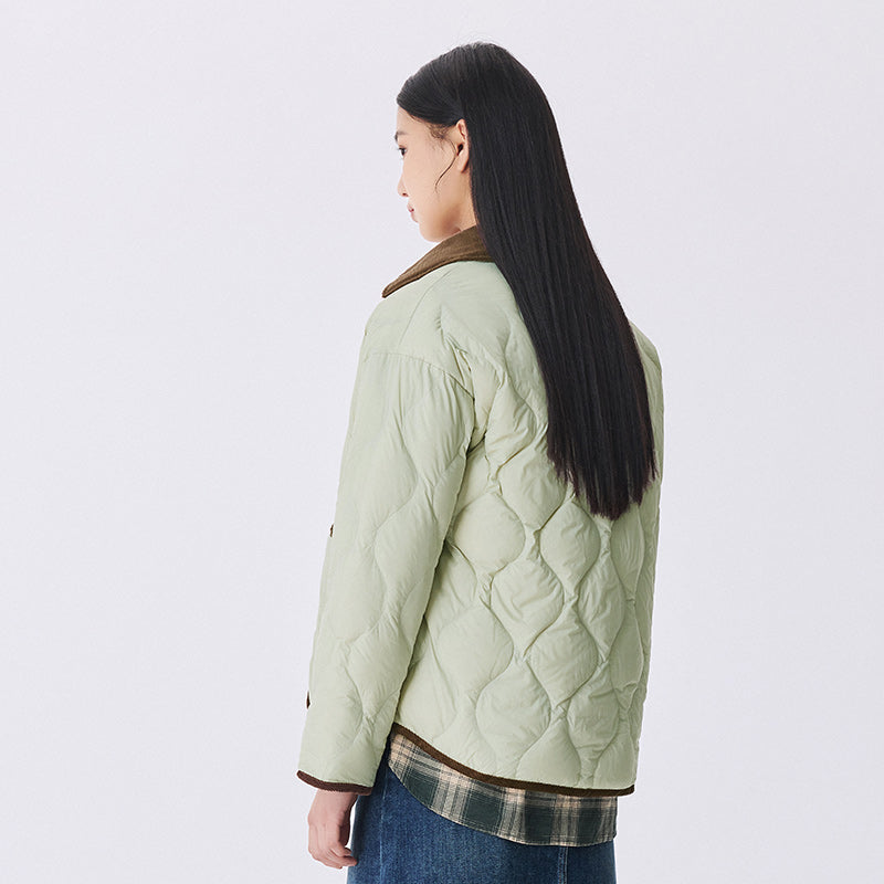 Dames Tussenjas met Corduroy Kraag