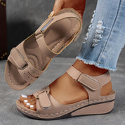 Comfortabele Dames Wig Sandalen met Verstelbare Bandjes en Zachte Zool