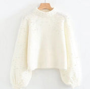 Gebreide Dames Trui – Trui met Parelaccenten