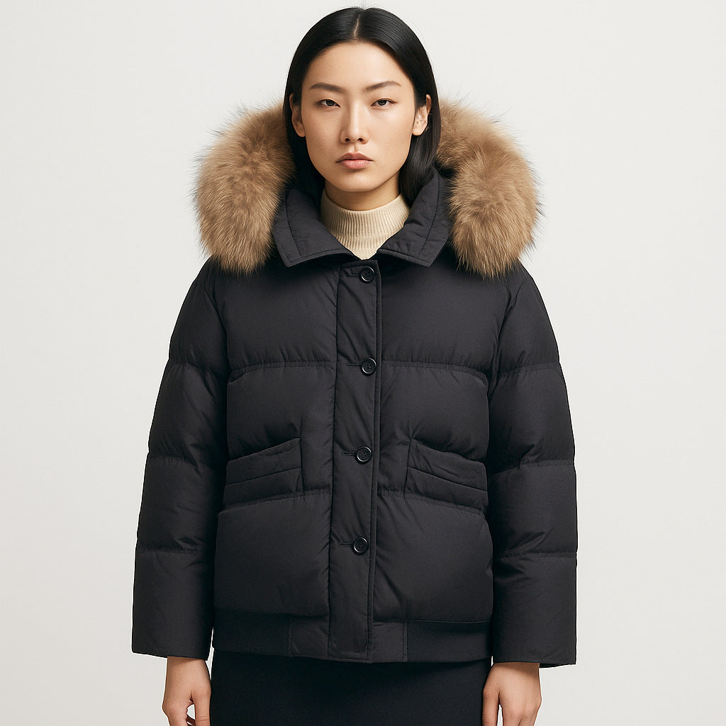 Dames Puffer Jas met Luxe Bontkraag