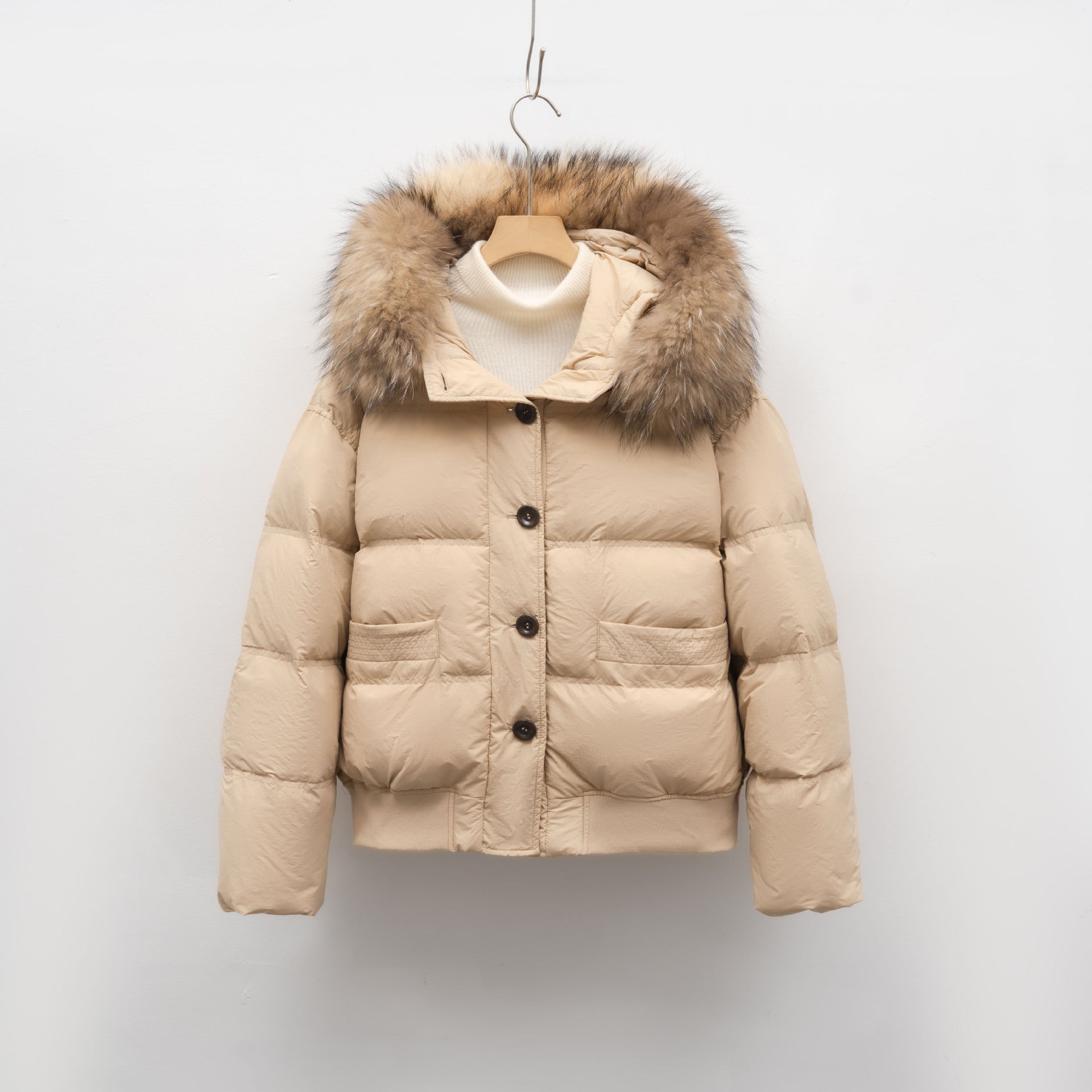 Dames Puffer Jas met Luxe Bontkraag