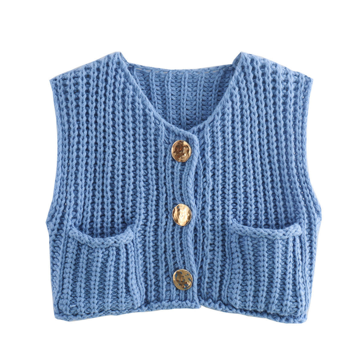 Gebreid Vest voor Dames met Luxe Knoopdetails – Zacht Knit Cardigan