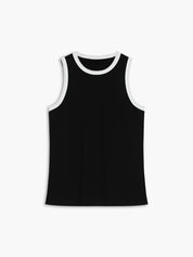 Ribgebreide Dames Tanktop – Tanktop Met Contrasterende Bies