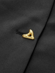 Dames Top – Elegante Blend Top Met V-Hals En Goudkleurige Knopen