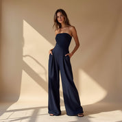 Strapless Palazzo Jumpsuit voor Dames – Elegante Wijde Jumpsuit voor Feest & Avondlook