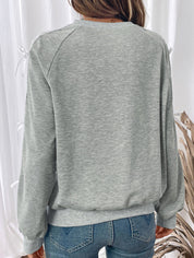 Gebreide Dames Trui met Kanten Mouwen en Strikjes