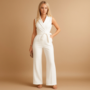Luna Wikkel Jumpsuit – Elegante Dames Jumpsuit met Wijde Pijpen