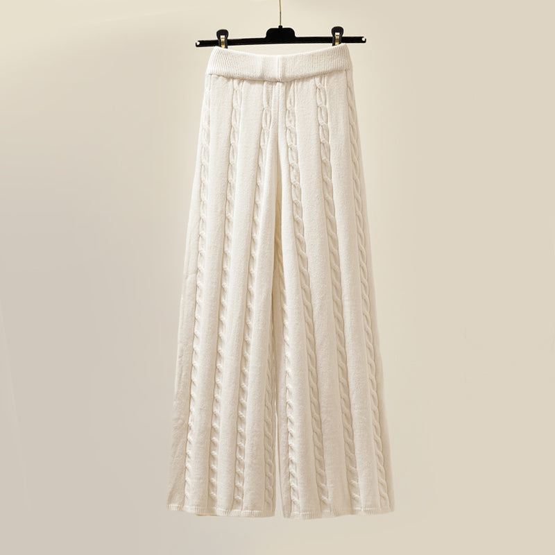 Dames Gebreide Driedelige Set met Sherpa Kraag