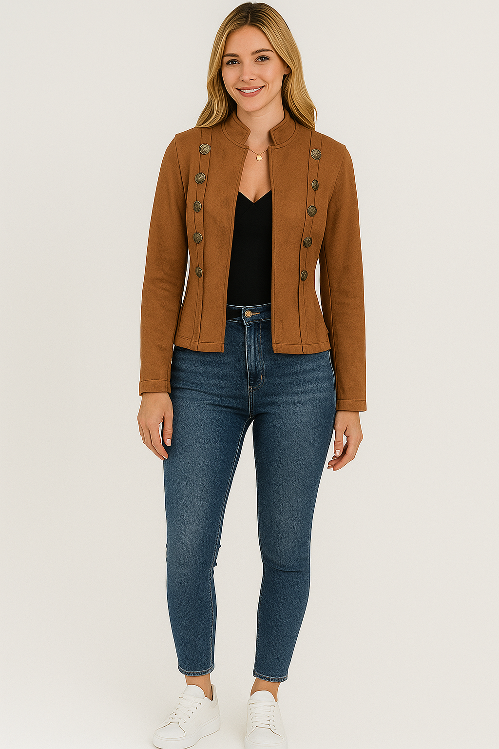 Stoer Dames Jasje met Knoopdetails