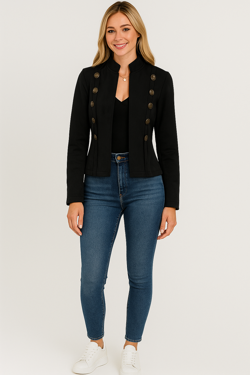 Stoer Dames Jasje met Knoopdetails