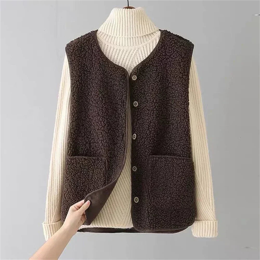 Gleame Teddy Gilet Dames – Mouwloos Vest met Tijdloos Design