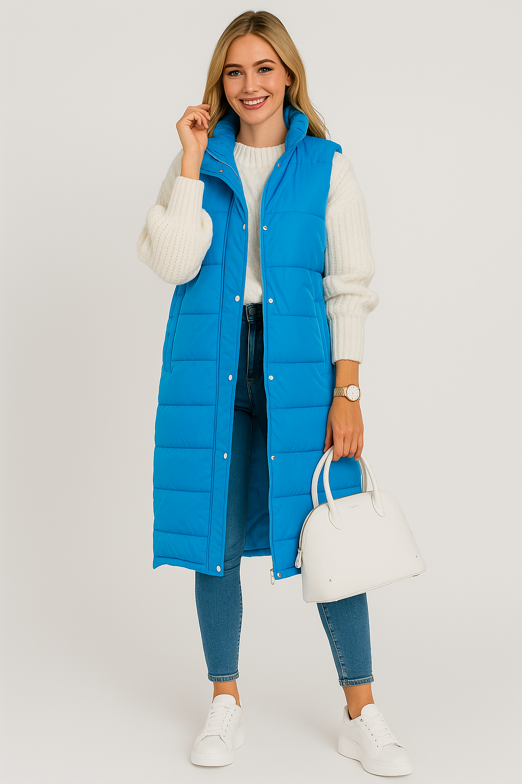 Gewatteerde Dames Bodywarmer met Ritssluiting en Zakken