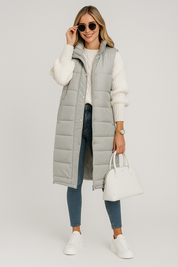 Gewatteerde Dames Bodywarmer met Ritssluiting en Zakken