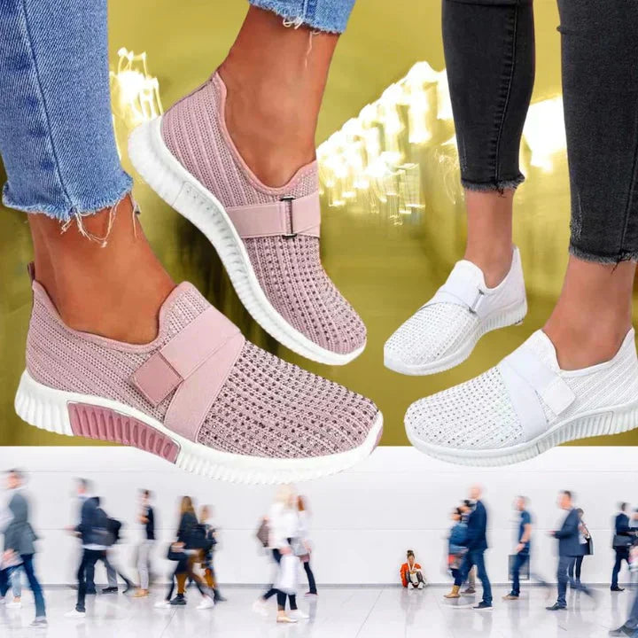 Dames Slip-On Sneakers met Klittenband – Comfortabele Houdingscorrigerende Sneakers