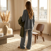 Zachte Comfort Set Dames – Gebreide Tweedelige Outfit voor Winterwarmte