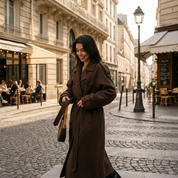 Grace Dames Winterjas – Luxe Wol Trenchcoat met Ceintuur en Double-Breasted Design