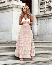 Comfortabele Tule Maxirok met Elastische Tailleband