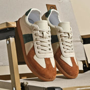 Dames Leer Sneakers met Retro Streep