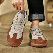Dames Leer Sneakers met Retro Streep