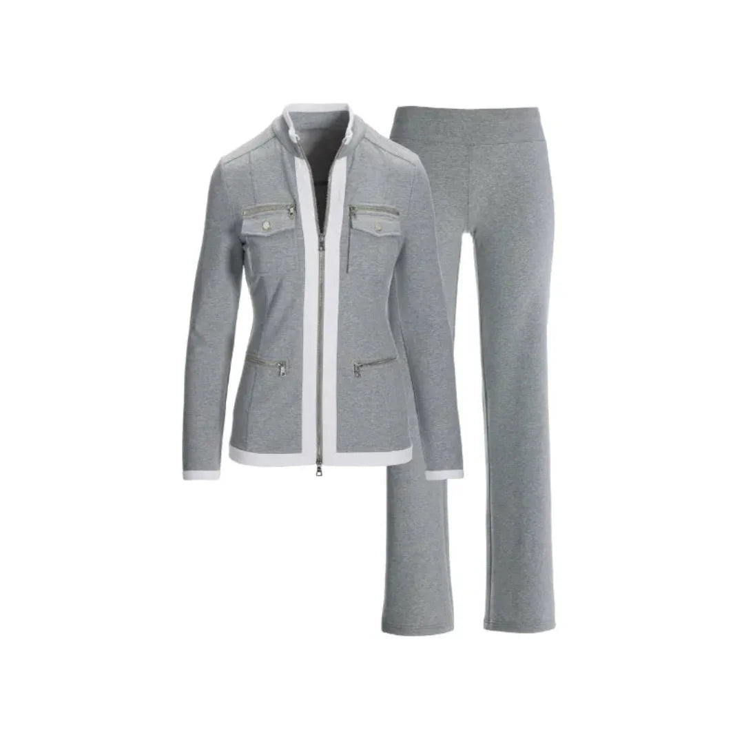 Lily Contrast-Trim Zip Jacket & Pant Set Artisio