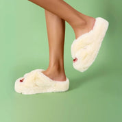 Teddy Dames Open-Teen Loungewear Pantoffels met Verhoogde Zool