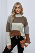 Monika | Bequeme, strukturierte Patchwork-Pullover 0