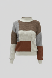 Monika | Bequeme, strukturierte Patchwork-Pullover 3