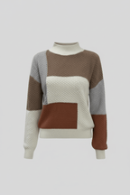 Monika | Bequeme, strukturierte Patchwork-Pullover 3