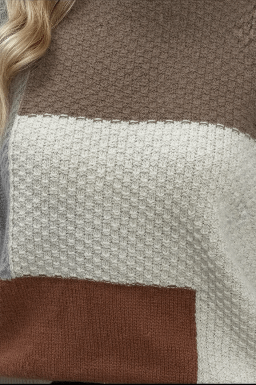 Monika | Bequeme, strukturierte Patchwork-Pullover 5