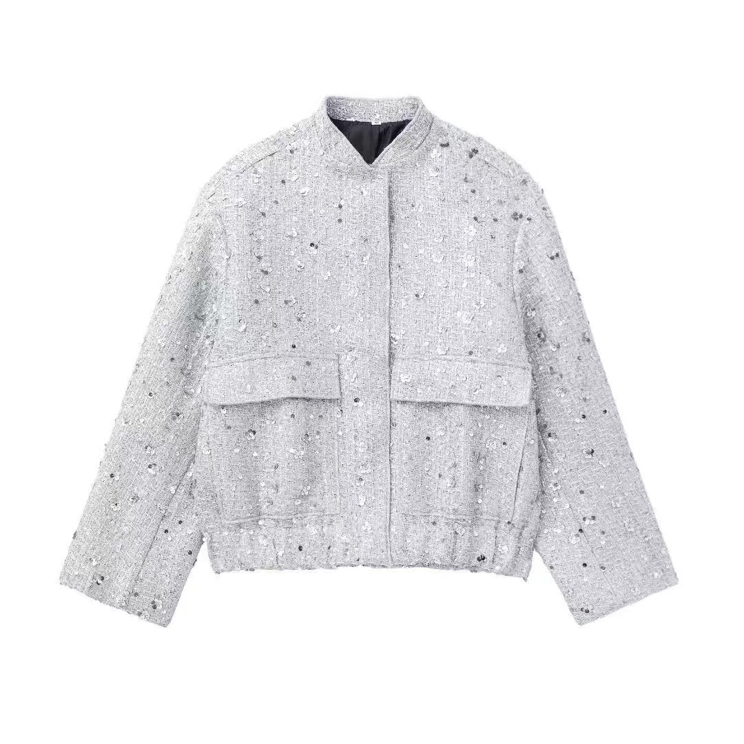 Dames Pailletten Tweed Jasje – Ademend & Comfortabel