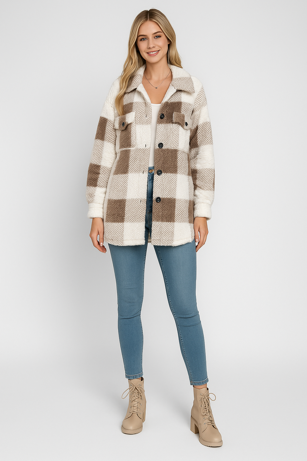 Pluche Dames Winterjas – Warm & Zacht