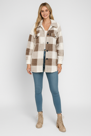 Pluche Dames Winterjas – Warm & Zacht