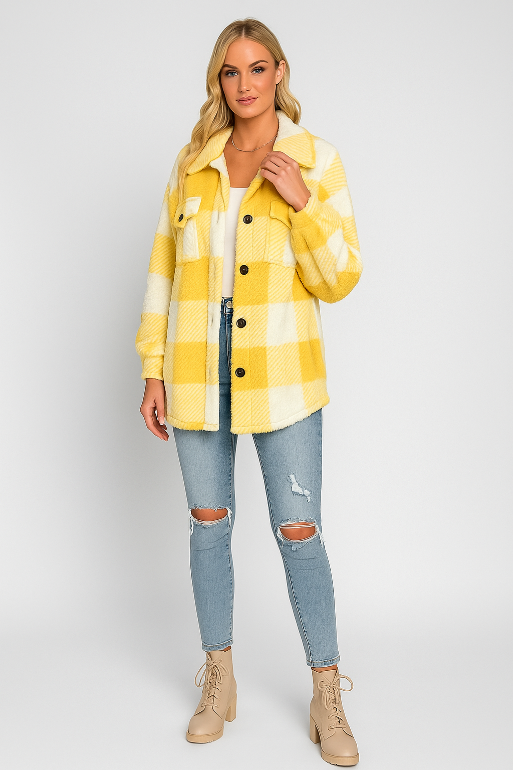 Pluche Dames Winterjas – Warm & Zacht