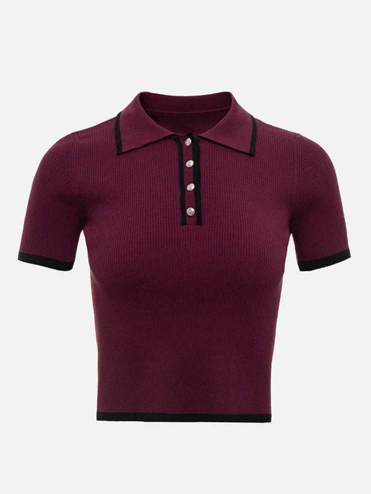 Dea Studios Gebreide Polo Top