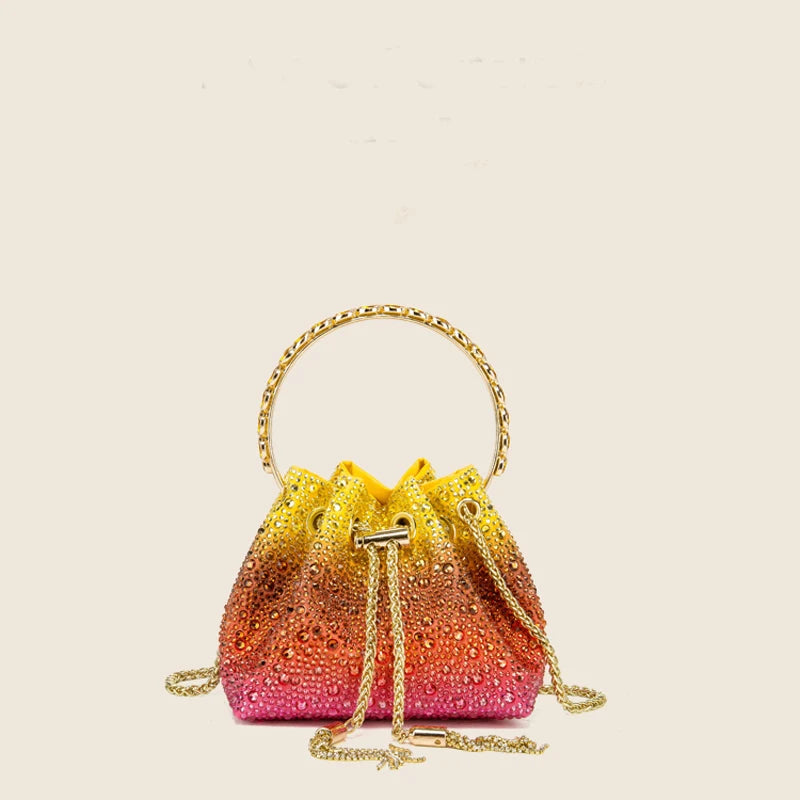 Luxe Strass Bucket Tas met Ringhandvat | Dea Studios