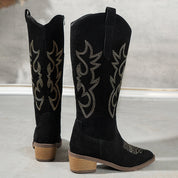 Suède Western Laarzen met Stijlvolle Stiksels