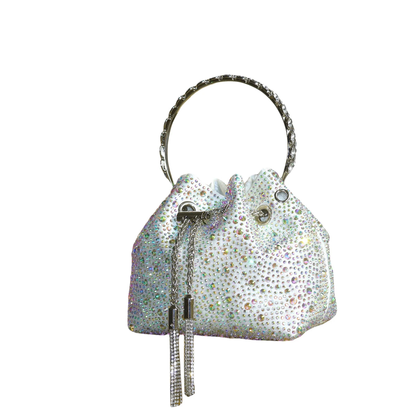 Luxe Strass Bucket Tas met Ringhandvat | Dea Studios