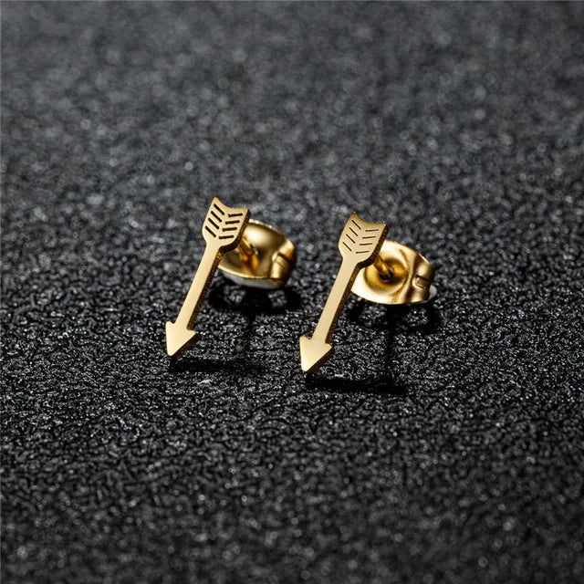Unisex Goudkleurig Metaal Oorbellen met Speelse Ontwerpen