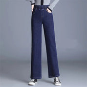 Wijde Leg Jeans voor Dames – High Waist Spijkerbroek met Comfortabele Pasvorm