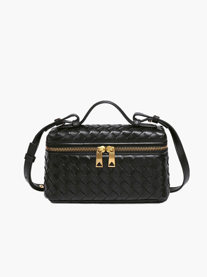 Leren Crossbodytas met Luxe Gouden Ritsen