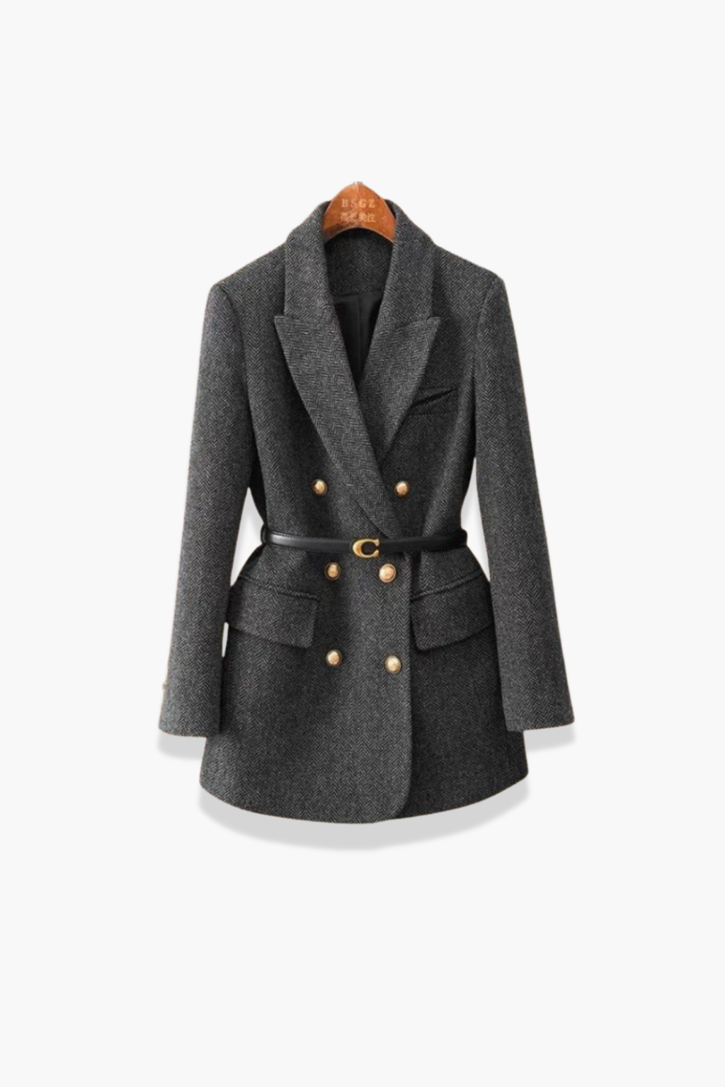 Sophia | Wintermantel mit Fischgrätenmuster 0