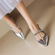 Veronica Rhinestone Pointed Toe Slingback Heels Artisio