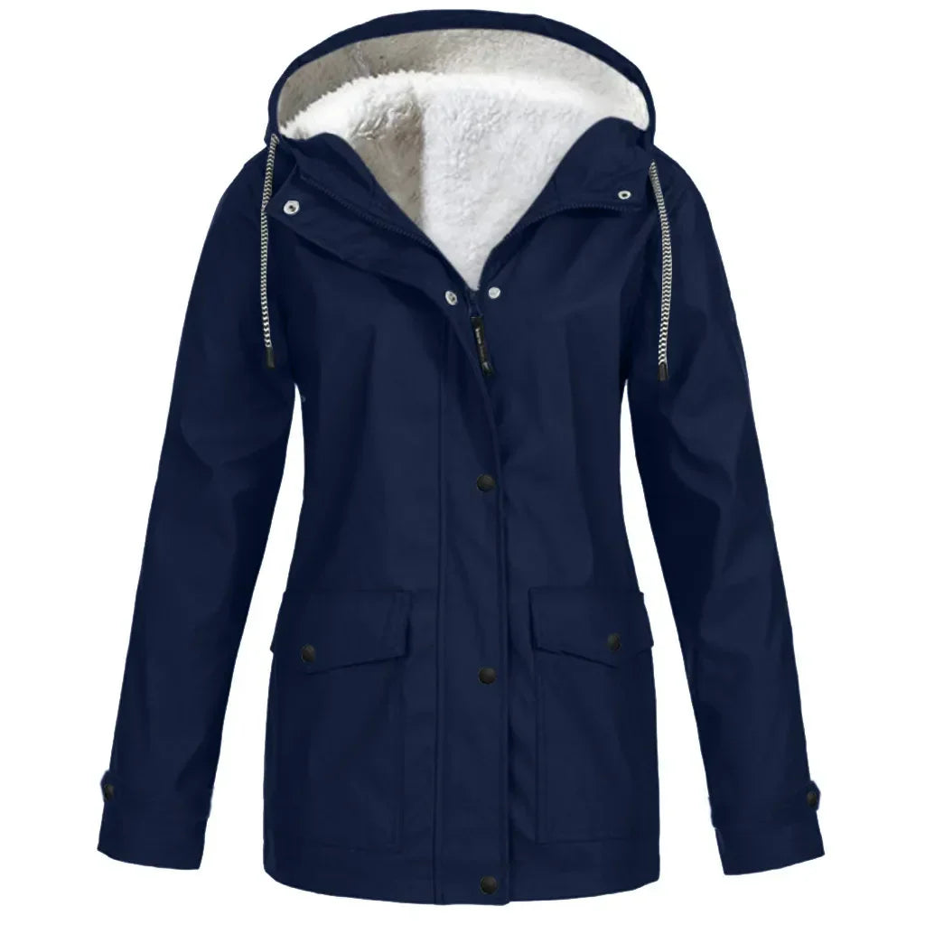 Outdoor Jas voor Dames – Warme Waterafstotende Jas met Zachte Fleece Voering