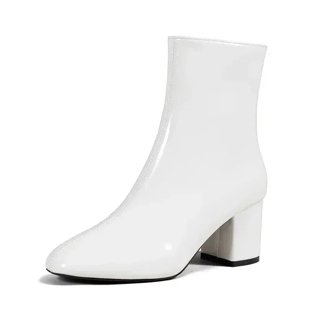 Dames Enkelboots – Elegante Laarsjes met Mid-Hak, Zijrits en Stretchy Pasvorm