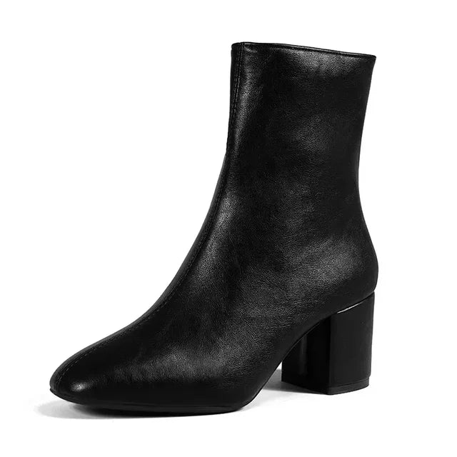 Dames Enkelboots – Elegante Laarsjes met Mid-Hak, Zijrits en Stretchy Pasvorm