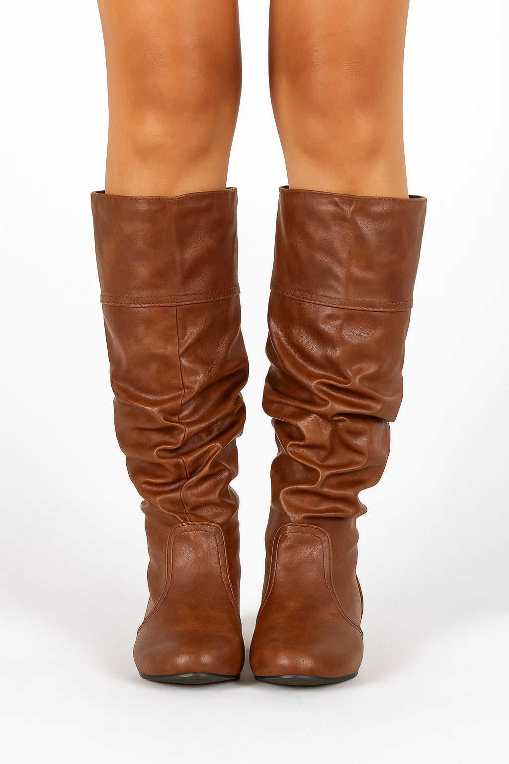 Kniehoge Laarzen Dames – Synthetisch Leren Slouchy Laarzen met Lage Hak | Zara Model