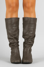 Kniehoge Laarzen Dames – Synthetisch Leren Slouchy Laarzen met Lage Hak | Zara Model