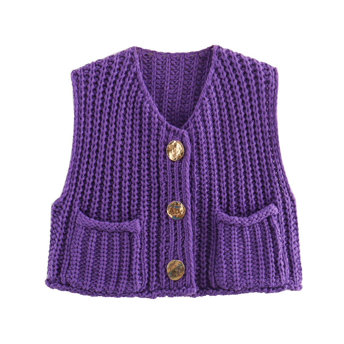 Gebreid Vest voor Dames met Luxe Knoopdetails – Zacht Knit Cardigan
