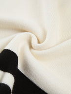 Zwart Wit Gebreide Dames Trui in Viscosemix